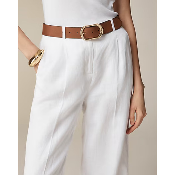 J Crew Wide Leg Linen Essential Pants 20 White NWT Trousers Women's BW528 J.Crew - Picture 3 of 5